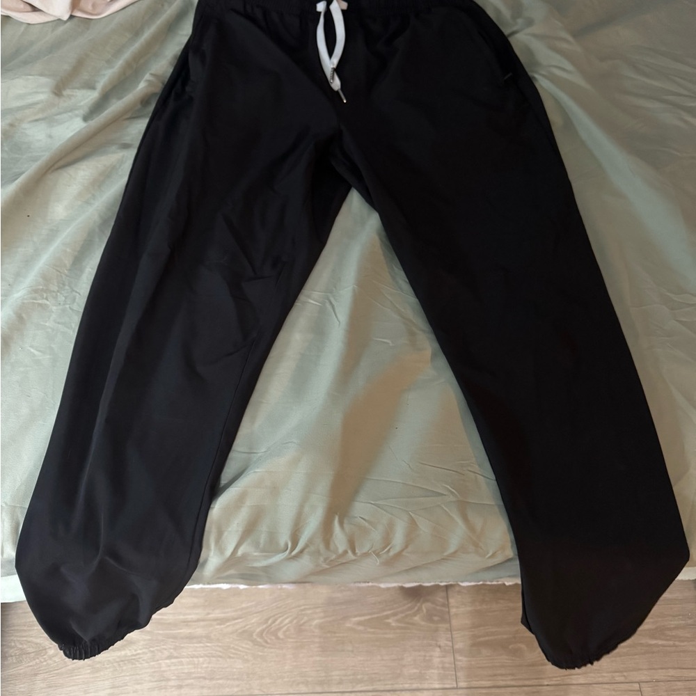 Cove Black Joggers with White Drawstring